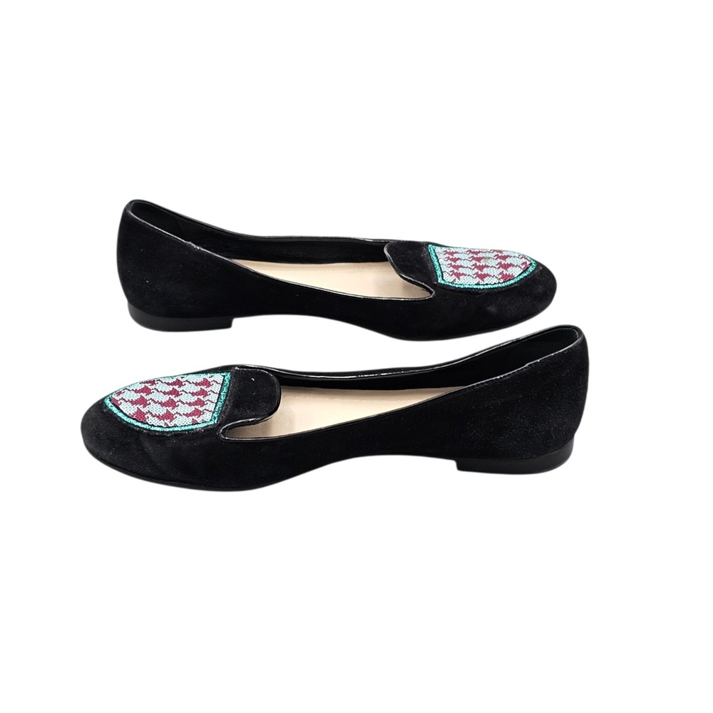 Christian Dior Women's Size 7 EUC Back Suede Sequin Badge Smoking Loafers Flats - Picture 7 of 8